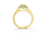 Yellow gold Fancy Yellow Cushion  Halo Diamond Engagement Ring with Solitaire Band and Four-Prong Setting_23