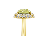Yellow gold Fancy Yellow Cushion  Halo Diamond Engagement Ring with Solitaire Band and Four-Prong Setting_25