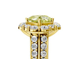 Yellow gold Fancy Yellow Cushion  Halo Diamond Engagement Ring with Split Shank and Prong Setting_70
