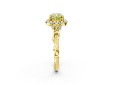 Yellow gold Fancy Yellow Cushion  Halo Diamond Engagement Ring with Vintage-Inspired Band and Four-Prong Setting_5