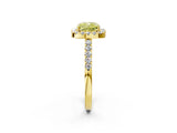 Yellow gold Fancy Yellow Cushion  Halo Diamond Pavé Solitaire Ring_17