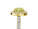 Yellow gold Fancy Yellow Cushion  Halo Diamond Pavé Solitaire Ring_20