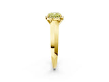 Yellow gold Fancy Yellow Cushion  Halo Diamond Ring with Cathedral Band and Four-Prong Setting_51