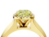 Yellow gold Fancy Yellow Cushion  Halo Diamond Ring with Cathedral Band and Four-Prong Setting_53