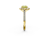 Yellow gold Fancy Yellow Cushion  Halo Diamond Ring with Pavé Band and Prong Setting_39