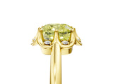 Yellow gold Fancy Yellow Cushion  Halo Diamond Ring with Round Cluster Setting, Solitaire Band, and Four-Prong Setting_90