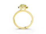 Yellow gold Fancy Yellow Cushion  Halo Diamond Solitaire with Pavé Band and Four-Prong Setting_99