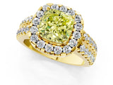 Yellow gold Fancy Yellow Cushion  Halo Diamond Split Shank Engagement Ring with Prong Setting_28