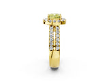 Yellow gold Fancy Yellow Cushion  Halo Diamond Split Shank Engagement Ring with Prong Setting_29