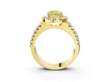 Yellow gold Fancy Yellow Cushion  Halo Diamond Split Shank Engagement Ring with Prong Setting_30