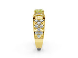 Yellow gold Fancy Yellow Cushion  Halo Pave Diamond Engagement Ring with Milgrain Detailing_51