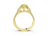Yellow gold Fancy Yellow Cushion  Halo Pave Split Shank Prong Setting Ring_102
