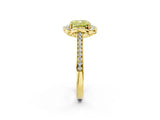 Yellow gold Fancy Yellow Cushion  Halo Round Diamond Pave Band with Four-Prong Setting_41
