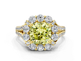 Yellow gold Fancy Yellow Cushion  Halo Split Shank Diamond Engagement Ring with Pave Band and Four-Prong Setting_54