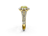 Yellow gold Fancy Yellow Cushion  Halo Split Shank Diamond Engagement Ring with Pave Band and Four-Prong Setting_56