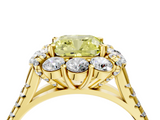 Yellow gold Fancy Yellow Cushion  Halo Split Shank Diamond Engagement Ring with Pave Band and Four-Prong Setting_58