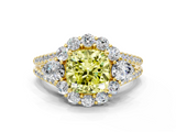 Yellow gold Fancy Yellow Cushion  Halo Split Shank Diamond Engagement Ring with Prong Setting_20