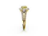 Yellow gold Fancy Yellow Cushion  Halo Split Shank Diamond Engagement Ring with Prong Setting_22