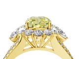 Yellow gold Fancy Yellow Cushion  Halo Split Shank Diamond Engagement Ring with Prong Setting_24