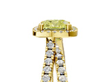 Yellow gold Fancy Yellow Cushion  Halo Split Shank Diamond Ring with Pavé Setting 5