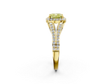 Yellow gold Fancy Yellow Cushion  Halo Split Shank Diamond Ring with Prong Setting_22
