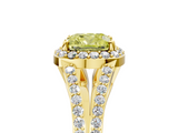 Yellow gold Fancy Yellow Cushion  Halo Split Shank Diamond Ring with Prong Setting_25