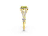 Yellow gold Fancy Yellow Cushion  Halo Split Shank Pave Diamond Ring with Four-Prong Setting_51