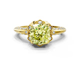 Yellow gold Fancy Yellow Cushion  Halo Split Shank Pave Diamond Ring with Petal Prong Setting_27