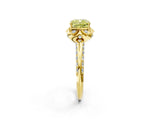 Yellow gold Fancy Yellow Cushion  Halo Split Shank Pave Diamond Ring with Petal Prong Setting_29