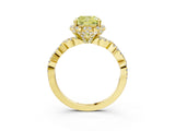 Yellow gold Fancy Yellow Cushion  Halo Twist Band Solitaire Ring with Six-Prong Setting_35