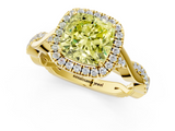 Yellow gold Fancy Yellow Cushion  Halo Twist Band Solitaire Ring_21
