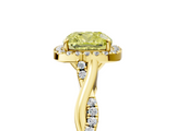 Yellow gold Fancy Yellow Cushion  Halo Twist Band Solitaire Ring_25