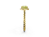 Yellow gold Fancy Yellow Cushion  Halo Twisted Band Four-Prong Diamond Ring_22