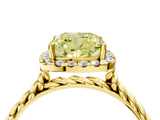 Yellow gold Fancy Yellow Cushion  Halo Twisted Band Four-Prong Diamond Ring_24