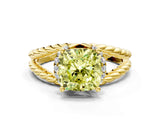 Yellow gold Fancy Yellow Cushion  Halo Twisted Band Four-Prong Ring_51