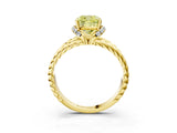 Yellow gold Fancy Yellow Cushion  Halo Twisted Band Four-Prong Ring_54