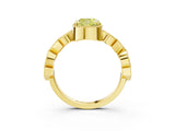 Yellow gold Fancy Yellow Cushion  Milgrain Marquise Diamond Twist Band Ring_65