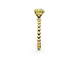 Yellow gold Fancy Yellow Cushion  Solitaire Beaded Band Prong Setting Ring 2
