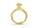 Yellow gold Fancy Yellow Cushion  Solitaire Beaded Band Six-Prong Setting_3