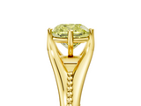 Yellow gold Fancy Yellow Cushion  Solitaire Beaded Band Six-Prong Setting_5