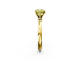 Yellow gold Fancy Yellow Cushion  Solitaire Beaded Band with Four-Prong Setting_43