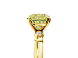 Yellow gold Fancy Yellow Cushion  Solitaire Beaded Band with Four-Prong Setting_46