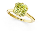 Yellow gold Fancy Yellow Cushion  Solitaire Cathedral Diamond Ring with Six-Prong Setting_18