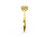 Yellow gold Fancy Yellow Cushion  Solitaire Cathedral Diamond Ring with Six-Prong Setting_19