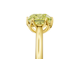 Yellow gold Fancy Yellow Cushion  Solitaire Cathedral Diamond Ring with Six-Prong Setting_22