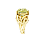 Yellow gold Fancy Yellow Cushion  Solitaire Celtic Knot Engagement Ring with Four-Prong Setting_47