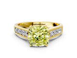 Yellow gold Fancy Yellow Cushion  Solitaire Channel-Set Diamond Engagement Ring with Four-Prong Setting_31