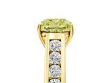Yellow gold Fancy Yellow Cushion  Solitaire Channel-Set Diamond Engagement Ring with Four-Prong Setting_36