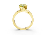 Yellow gold Fancy Yellow Cushion  Solitaire Channel-Set Split Shank Ring with Tension Prong Setting_6