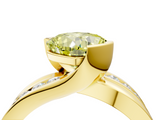 Yellow gold Fancy Yellow Cushion  Solitaire Channel-Set Split Shank Ring with Tension Prong Setting_7